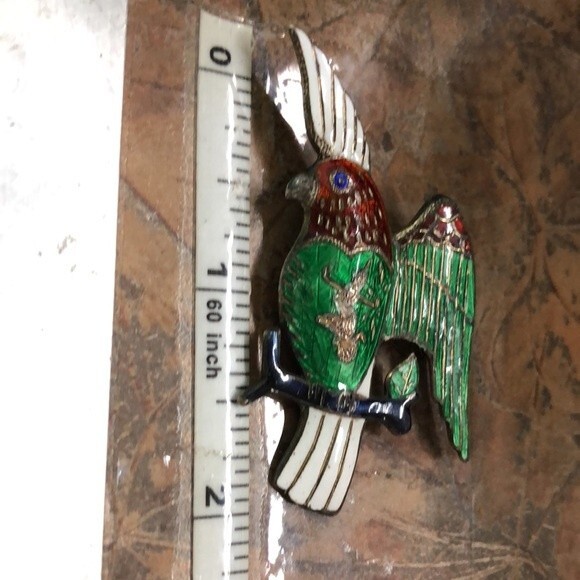 Vintage Siam Silver Cockatoo Pin - Picture 7 of 7